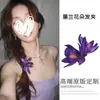 Elegante Pasador Morado para el Cabello Pinza Lateral Flor Artificial Accesorio para el Cabello Adorno de Flor de Rosa Atrezzo para Fotografía