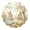 Mantel individual de lino para Pascua transfronterizo con bordes redondos ondulados, diseño de conejo y huevo, decoración de mesa para primavera y verano, tapete aislante del calor