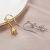 Aretes de Gancho de Oreja de Flor Hoja Perla de Cobre Nacional Perlas Arroz Accesorios de Perlas Accesorios DIY Mujer