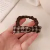 Nova Faixa de Cabeça com Laço Pied-de-poule para Mulheres, Elástico Doce Elegante para Cabelo, Corda para Rabo de Cavalo Alto, Acessório de Cabeça, Tendão de Borracha