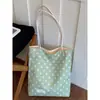 Bolso de Hombro Retro de Lunares de Doble Cara Nuevo de Verano, Estilo Francés de Nicho Versátil Perezoso para el Viaje Diario del Estudiante, Bolso de Axila