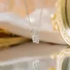 Collar Personalizado con Forma de Serpiente Europeo y Americano Incrustado con Circonita Lleno de Diamantes, Moderno Colgante de Acero de Titanio, Joyería de Cadena para Suéter de Alta Calidad