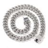 Nuevo collar cubano Gu Meng de estilo hip hop europeo y americano de 12 mm con incrustaciones de diamantes para hombre, joyería de estilo callejero que combina con todo.
