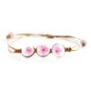 Pulsera de Gema de Tiempo con Espécimen de Planta Fresco y Simple - Tres Vidas, Tres Mundos, Diez Mil Millas de Flores de Durazno Joyería de Flores Secas al por Mayor