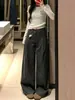 Pantalones Casuales de Pierna Ancha, Arrugados, Ajustados, de Cintura Alta, para Otoño 2026, Sueltos, Adelgazantes, con Caída, de Pierna Recta, de Nueve Puntos