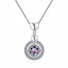 Collar Transfronterizo Europeo y Americano de Moissanita para Mujer, Colgante Redondo en Forma de Corazón, Cadena para Clavícula Versátil de Moda de Alta Gama en Plata de Ley S925