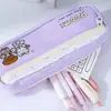 Qingyifang PapeleríaHabitación Mascota Terciopelo Beibei Doble Cremallera Cuadrada Estuche para Lápices Estudiante Doble Capa Gran Capacidad Bolsa de Almacenamiento con Cremallera
