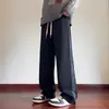 Calça de Moletom Cinza Estilo Americano Masculina Primavera Outono Inverno 2024 Nova Marca de Moda Calças Casuais Largas Retas Calças Esportivas