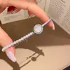 Pulsera con Colgante de Concha de Zircón Perla Doble Resplandor Beiji, Sensación de Lujo Ligero de Gama Alta, Accesorio de Mano Versátil Exquisito de Nicho