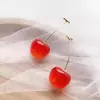 Pendientes Largos de Cereza Roja para Mujer, Lujo Accesible Diseño de Nicho, Pendientes Elegantes de Gama Alta, Nuevo Estilo Popular Pendientes Sencillos