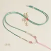 Colar Gargantilha de Cristal para Joias Delicadas Cordão DIY Pingente de Jade Jade Hetian Cordão Ajustável Cordão para Clavícula