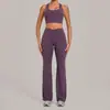Conjunto de Yoga Transpirable Elástico Transfronterizo Chaleco de Fitness de Secado Rápido Pantalones Acampanados para Correr Conjunto de Dos Piezas 5293+9089