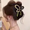 Nuevo Modelo 2025 Diseño Sencillo Pinza para el Cabello de Tiburón con Forma de Ola para la Parte Trasera de la Cabeza, Pinza Grande de Gama Alta para Mujeres