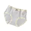 5172 color caramelo retro, bloques de color, fino, dulce, algodón puro, ropa interior para mujer, amigable con la piel, ajustado a la cadera, bragas de triángulo de talle medio para niñas, estilo nuevo
