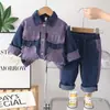 Conjunto de Roupa para Meninas Bebê Primavera e Outono 2026 Novo Estilo Coreano Moda Jeans Manga Longa Conjunto de Duas Peças Tendência Atacado