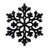 Decoraciones Navideñas 10cm Copos de Nieve, Copos de Nieve con Polvo de Plástico, Colgantes de Copo de Nieve Huecos para Decoración de Árbol de Navidad