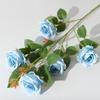 Novo retro 5 cabeça simulação buquê de rosa decoração de casamento em casa adereços flores falsas rosas artificiais atacado