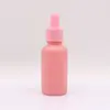 Botella de Vidrio Esmerilado Rosa 10ml20ml30ml Embotellado de Aceites Esenciales Botella Pequeña Vacía Botella con Gotero Cosmético