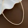 Colar Elegante Estilo Coreano com Pérolas de Imitação Feminino Luxo Leve Design de Nicho Colar de Alta Qualidade Novo Estilo Celebridade da Internet Corrente para Clavícula