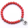 Pulseira de Pedra Vulcânica Moda Transfronteiriça Europeia e Americana Pulseira com Pingente de Estrela do Mar Pedra Natural Onda Lótus Yoga Amazônia