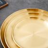Procesamiento y Personalización de Bandeja de Disco Grueso Coreana de Acero Inoxidable Plato para Frutas Plato para Pasteles Plato de Hueso Plato Plano Vajilla
