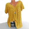 Deseo de verano 2023, Amazon, estación independiente, blusa informal holgada de manga corta con cuello en V y estampado floral europeo y americano, ropa de mujer transfronteriza