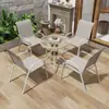 Mesa y silla de exterior madera plástica juego de tres o cinco piezas patio anticorrosión impermeable Protección Solar combinación Ocio exterior balcón jardín