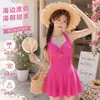 Nuevo traje de baño de una pieza sexy estilo puro deseo para adelgazar que cubre el abdomen talla grande para aguas termales con cuello halter estilo chica dulce al por mayor para mujeres