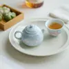 Tetera Cerámica Magnolia Pintada a Mano Bajo Esmalte Dinastías Tang y Song, Tetera Pequeña para el Hogar, Juego de Té Kung Fu con Filtro de Agujero de Bola, Tetera de Concubina Imperial