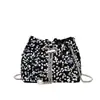 Bolsa Bucket da Moda com Lantejoulas Estilo Coreano 2026, Bolsa Versátil de Ombro e Transversal, Bolsa Elegante de Luxo Leve para Noite para Mulheres