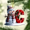 Pingente Acrílico Transfronteiriço Boneco de Neve de Natal Decoração Acrílico Decoração de Árvore de Natal Presente de Feriado Pendurado