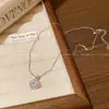 Pingente Anel de Zircônia Flash Colar de Aço Titânio Luxo Acessível Feminino Nicho Alto Padrão Requintado Corrente Clavícula Versátil Novos Acessórios
