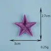 Parche Bordado de Estrella de Cinco Puntas y Corazón en Colores Macaron, Parche Autoadhesivo DIY, Pegatina de Tela para Ropa, Bolsos y Diarios, Lindo