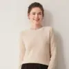 Suave y amigable con la piel 100% cachemir ~ Nuevo suéter de cachemir de punto trenzado de cuello redondo de lujo ligero otoño/invierno, prenda de punto versátil