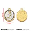 Acero Inoxidable Multi-Estilo Colgante Flor Goteo de Aceite Flor DIY Concha Flor Moda Colgante Vestido Pulsera Collar Accesorios