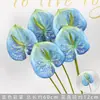 Flores artificiales Azul Niebla Salón de Bodas Flores de Seda Arreglo Floral de Boda Peonía Azul Rosa Abanico de Niebla Palma