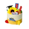 Decoración para Pastel Temporada de Graduación 2025 Sombrero Doctoral Juvenil Inacabado Girasol Lista Dorada Enchufe Decorativo para Hornear