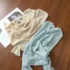 Tienda Insignia Shanghai Dan Nong / Camisa Ligera de Verano Tencel Lino Holgada Calada Borde Ondulado Manga Larga Protección Solar