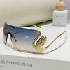 Gafas de Sol de Una Pieza Sin Marco Cortadas al Borde Nueva Tendencia de Moda Transfronteriza Estilo Callejero Y2K Gafas de Sol Adelgazantes con Protección UV