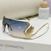 Gafas de Sol de Una Pieza Sin Marco Cortadas al Borde Nueva Tendencia de Moda Transfronteriza Estilo Callejero Y2K Gafas de Sol Adelgazantes con Protección UV