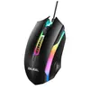 Ratón Óptico Bajael D12 con Cable Luminoso para Computadora de Escritorio Portátil Hogar E-Sports Ratón para Gaming
