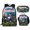 Mochila Escolar Roblox para Estudiante Transfronterizo Mochila para Estudiante de Primaria Mochila de Moda Juego de Tres Piezas Venta al por Mayor