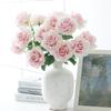 Flor Artificial rosa decoração suave para casa flor falsa decoração de casamento sala de estar rosa artificial buquê de casamento alta qualidade