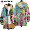 Chaqueta de Estilo Nuevo Transfronteriza con Patrones Multicolor, Cremallera de 5 Elementos, Cárdigan con Capucha, Abrigo de Algodón Polar Espeso de Invierno con Forro Amarillo