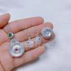 Plata 925 con incrustaciones de calcedonia blanca, collar con colgante de hebilla de seguridad, aretes, anillo, juego de joyas de tres piezas, joyería de calcedonia
