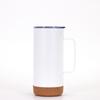 Nova Caneca Térmica a Vácuo de Camada Dupla em Aço Inoxidável 304 com Base de Cortiça, Caneca com Alça, Copo de Água com Base de Madeira de Bambu