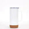 Nova Caneca Térmica de Aço Inoxidável 304 para Comércio Exterior com Fundo de Cortiça, Fundo de Bambu, Caneca Reta, Caneca com Alça a Vácuo de Camada Dupla, Personalizável