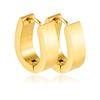 Pendientes retro mini de acero inoxidable dorados para hombre y mujer, minimalistas, clásicos, de 5 mm, con forma ovalada geométrica grande, con clip para la oreja.