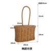 Cesta de flores atacado Rattan tecido arranjo de flores portátil cesta de palha tecida vaso de flores presente de mão Dia das Mães cesta de carne pastoral