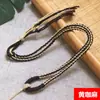 Cordão Pingente de Fio de Algodão Tecido à Mão Xizang Thangka Cordão de Tecelagem Artesanal Estilo Étnico Pingente de Jade Âmbar Cordão Colar Pendente